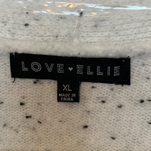 LOVE ELLIE WHITE & GRAY CARDIGAN SWEATER SIZE X-LARGE - Picture 3 of 6